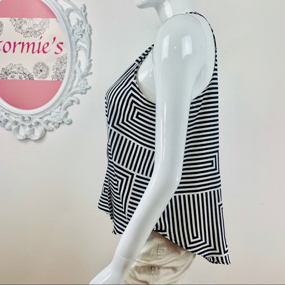 Gianni Bini / Black White Hi-Low Halter Button Up - Picture 4 of 8
